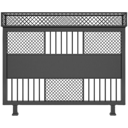 Ejoy Indoor /Outdoor Black Metal Partition Divider Fence With Top Basket BlackMetalPartition